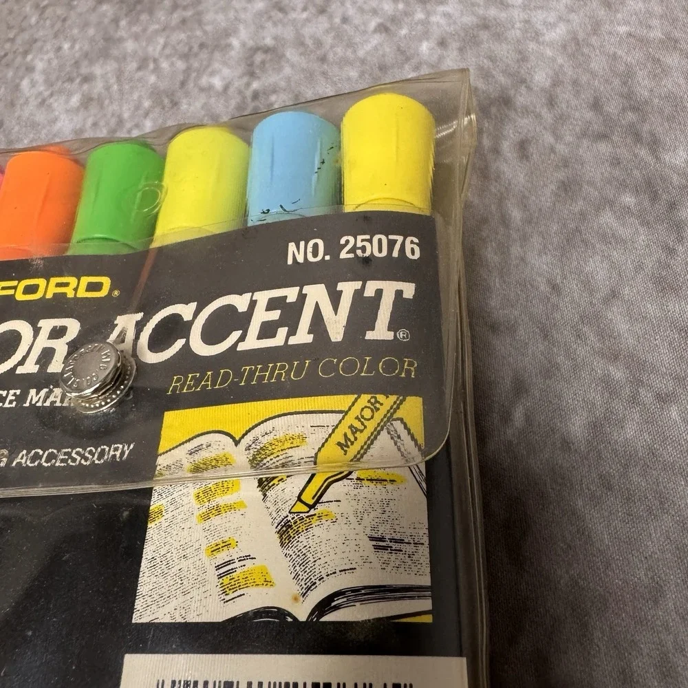 Vintage Sanford Major Accent Highlighters 5 Pack Chisel Tip 25076 READ